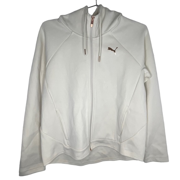 Puma Cream Rose Gold Full Zip Up Hoodie Jacket - Picture 1 of 7